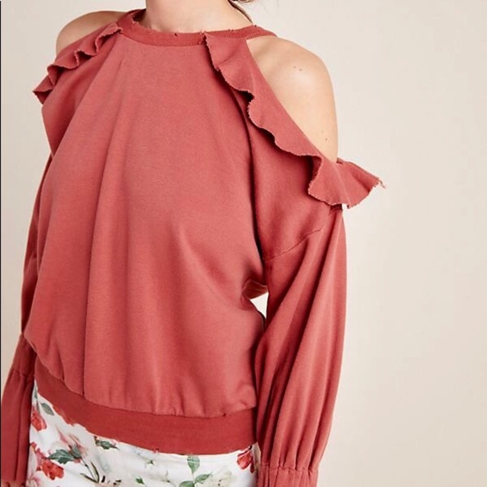 Anthropologie Moon River Hester Open Shoulder Top